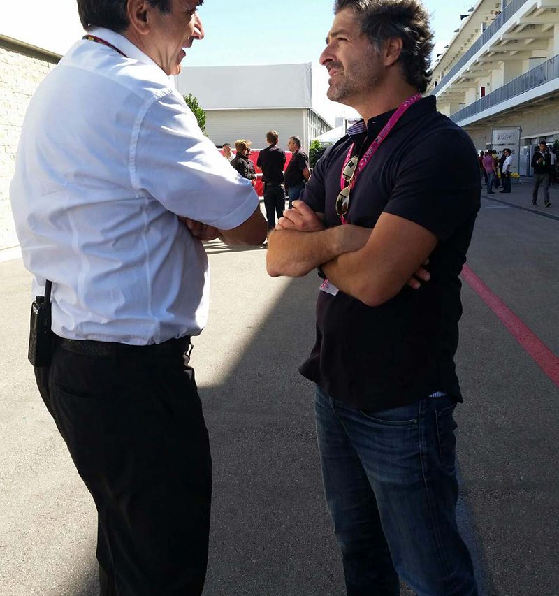 فرید شیدفر در کنار پاسکال لاتوندو، مدیر اجرایی اسبق FOM یا همان Formula One Management