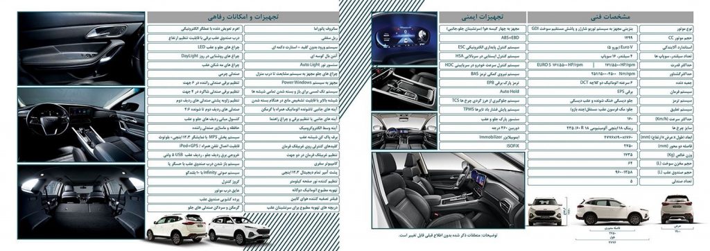 مشخصات فنی و امکانات کی‌ام‌سی K7 کراس‌اوور جدید کرمان موتور