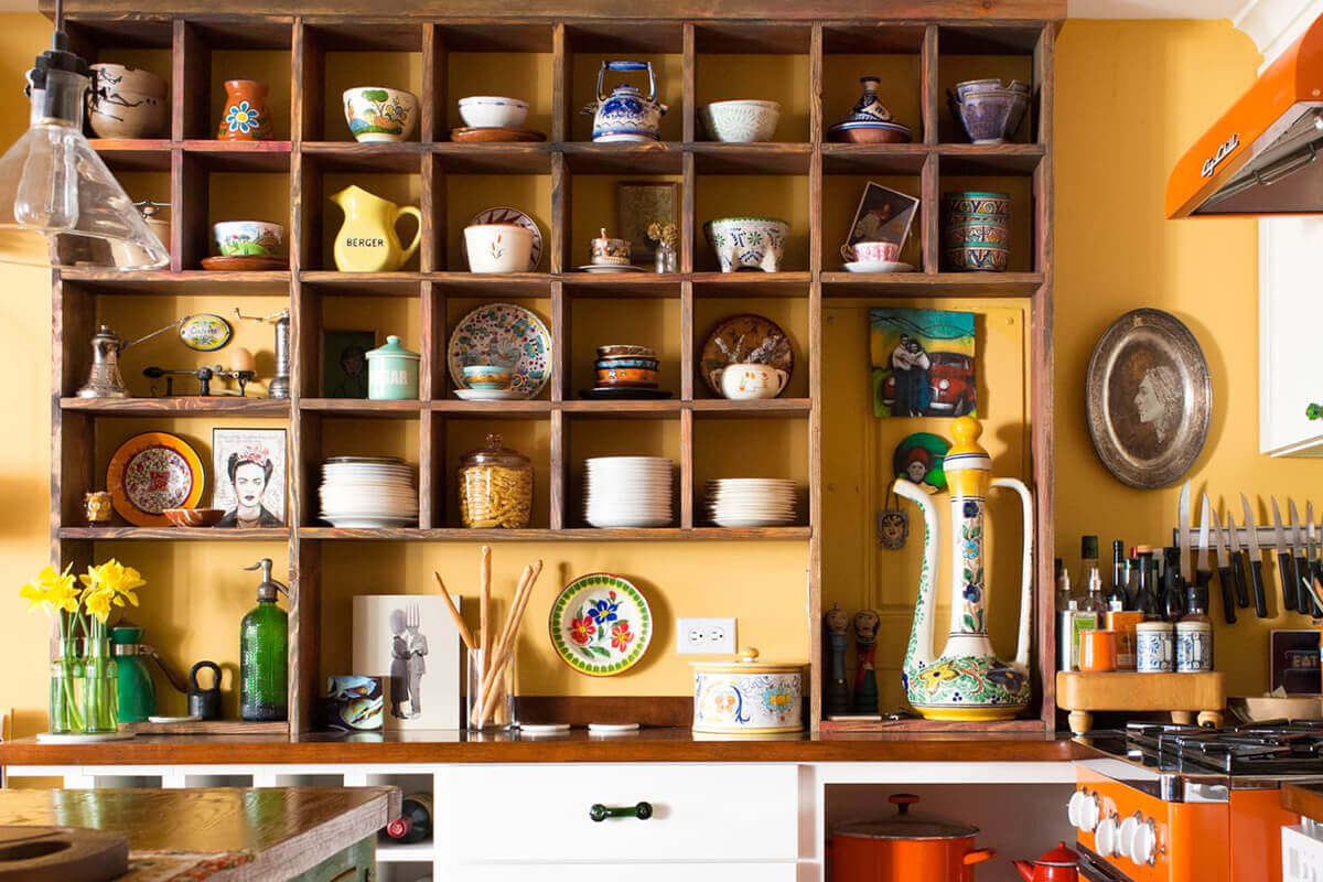 قفسه تزئینات در جدیدترین مدل کابینت آشپزخانه