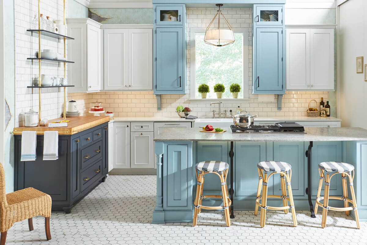 کابینت هایی به رنگ آبی برای خانه مدرن شما
