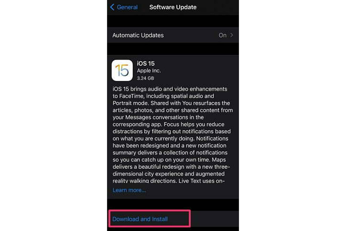 بروزرسانی آیفون ios